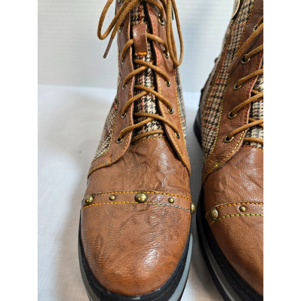 L'Artiste Rehja Bootie New Leather w/ Plaid Women's 40 - Picture 4 of 10
